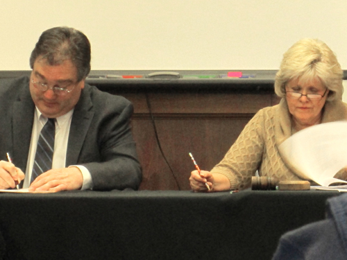 New BOE vice president JohnLeadbeater and new president McDonald.