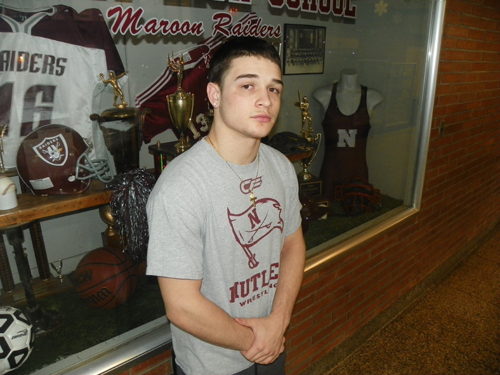 Photo by Jim Hague Brandon Keena was one of six Nutley wrestlers to win District 14 championships. Keena defended his title, winning the 160-pound