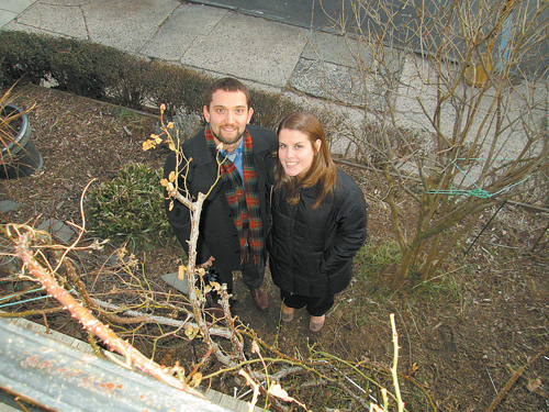 Photo by Ron Leir Jenny and David Mach in their home garden.