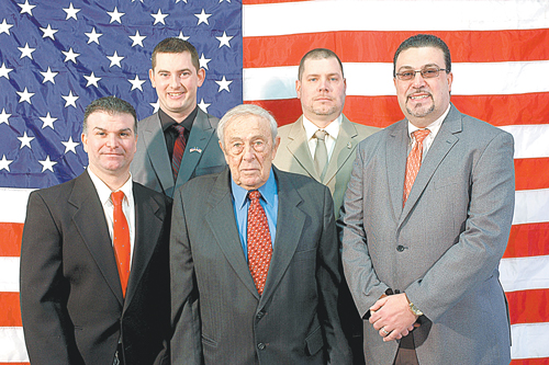 Photo courtesy of Leadership, Responsibility & Pride Opposition candidates (fr. 1.) Anthony Giarrusso, Stephen R. Morinho III, James Guida, Patrick Glover and William Vasquez