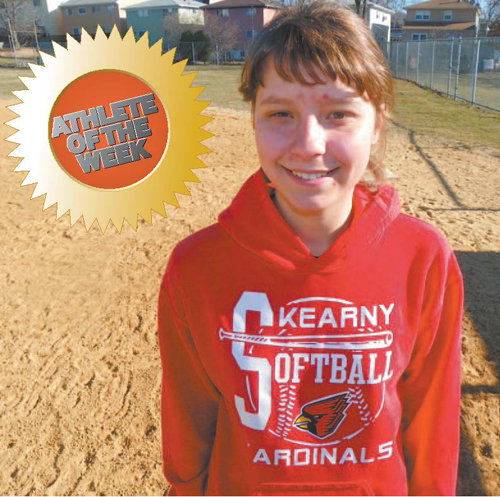 Photo by Jim Hague Kearny senior catcher Kristen Stankus.