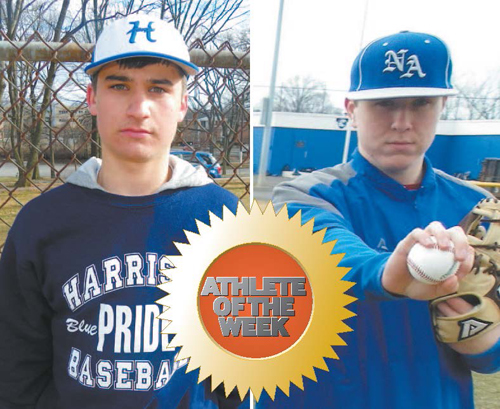 Photos by Jim Hague LEFT: Harrison junior right-handed pitcher Tom Dolaghan. RIGHT: North Arlington senior right-handed pitcher Ryan Fego.