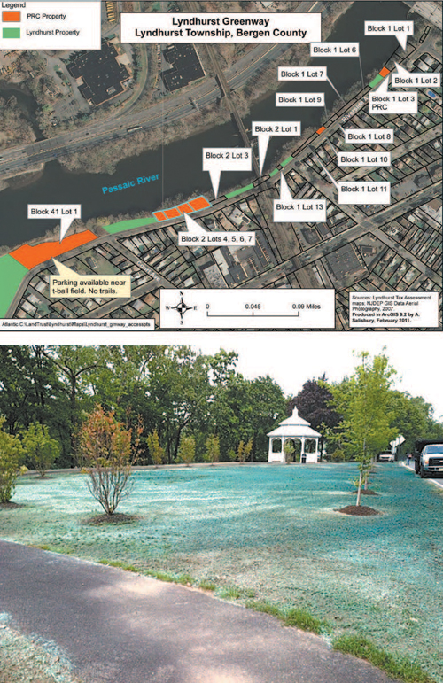 Photos courtesy of Passaic River Coalition Samples of Lyndhurst parkland that the Passaic River Coalition has developed, together with the township, after acquiring small lots along the riverbank.