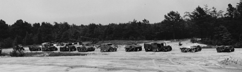 Photo courtesy National Archives Somewhere in France circa 1944: A convoy of American tanks, trucks, jeeps and artillery -- none of it real.