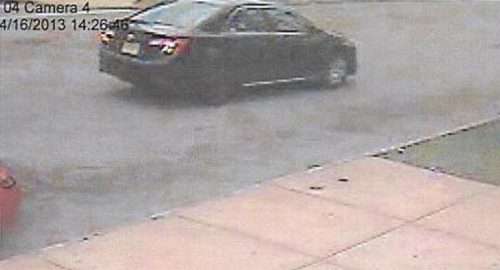 Cameras caught suspects’ vehicle, possibly a 2007-2009 Toyota, and one actor prior to committing a robbery.