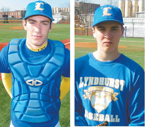 Photos by Jim Hague LEFT: Lyndhurst Post 139 catcher Austin Meeney. RIGHT: Lyndhurst Post 139 pitcher/infielder Kevin Rehbein.