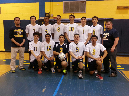 Photo courtesy of John Spina The Belleville boys’ volleyball team enjoyed a solid 2013, winning 17 matches and advancing to the Essex County Tournament fi nals and two rounds of the NJSIAA state tourney. Front row, from left, are Kevin Vicente, Ammar Rahim, Carl Laroco, Andrew Roberts and Ray Cortez. Back row, from l., are head coach John Spina, P.J. Gencarelli, Edward Edghill, Stafon Kellam, Edward Peralta, Marlon Rodriguez, Douglas Fonseca and assistant coach Ryan Sheridan.