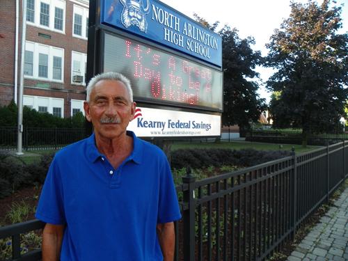 Photo by Jim Hague The marquee outside North Arlington High School reads that it’s a great day to be a Viking and it’s a great day for new boys’ basketball coach Rich Corsetto, who was appointed last week
