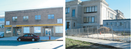 Photos by Ron Leir Work should start soon at Midland Ave. building (l.) and at Kearny High, says the chief school administrator.