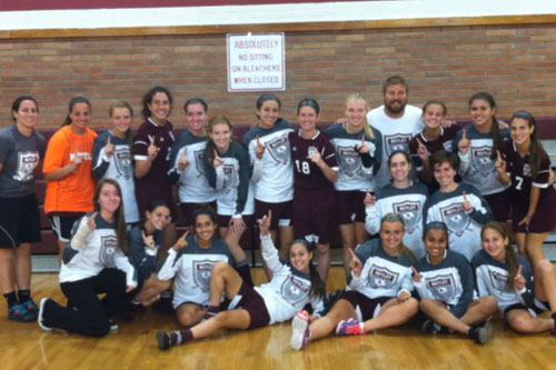Photo courtesy Mike DiPiano The Nutley High School girls’ soccer team celebrates after clinching the Super Essex Conference-Liberty Division championship last week, the first-ever in school history.
