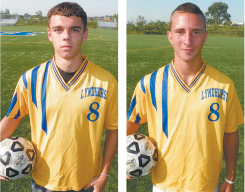 Photos by Jim Hague The Lyndhurst boys’ soccer team is showing signs of turning the corner, thanks to the return of senior Anthony Giaquinto (l.), who missed most of last season with an injury, and the solid contributions of senior midfielder Michael Polito.