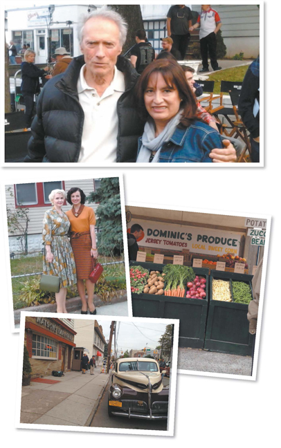 Top photo courtesy of the Quintana family; other photos by Anthony Coelho Clint Eastwood chats with Kearny resident Emma Quintana as actors and techies evoke echoes of the '60's during filming.