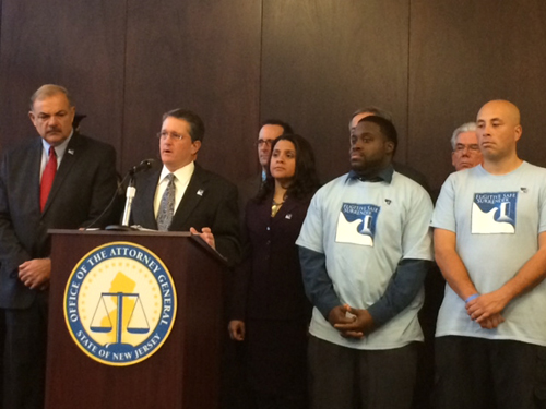 Photo courtesy nj.gov Acting AG John J. Hoffman announces Safe Surrender stats at Hudson press conference