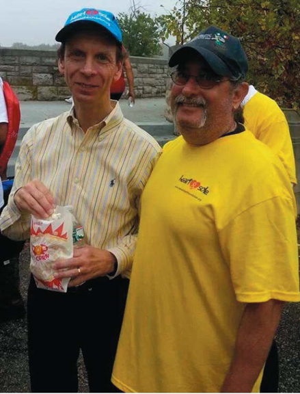 Sal Padovano and Dr. Mark Zucker at this year’s Heart and Sole walk early October, four months after the transplant.