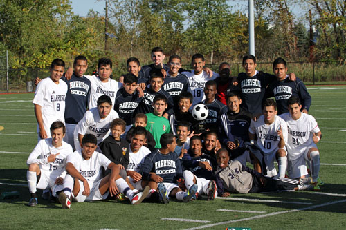 Photo courtesy Ronald Shields The Harrison boys’ soccer team won both the Hudson County Tournament and the NJSIAA North Jersey Section 2, Group II championships last fall, earning the top spot on The Observer’s Top 10 Sports Stories for 2013.