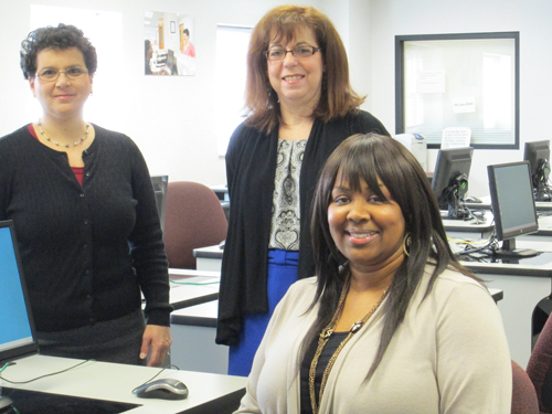Photo by Ron Leir Goodwill representatives, from l., Lisa Fiore, Lori Friedman and Robin Garris at Career Counseling & Learning Center.