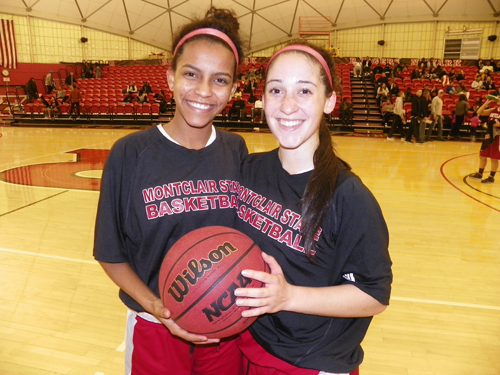 Photo by Jim Hague Harrison’s Rayven Lucas (l.) and Kearny’s Janitza Aquino have helped the Montclair State University women’s basketball team to a national ranking among Division III schools.