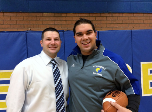 Photo courtesy Rich Tuero Lyndhurst new athletic director Jeff Radigan (l.)and new football coach Rich Tuero represent the influx of new blood into the school’s athletic program. Both Lyndhurst High graduates were appointed to their positions last week.