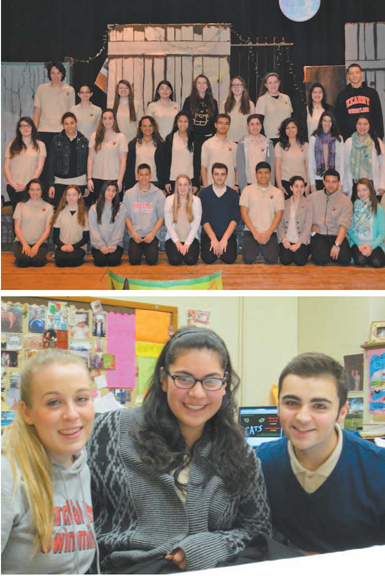 Top photo courtesy Kathleen Astrella; bottom photo by Ron Leir TOP: The cast of “Cats.” BOTTOM: Playing Grizabella, Demeter and Munkustrap, respectively, from l., are Cassie Shea, Jessica Sela and Michael Oliveira.