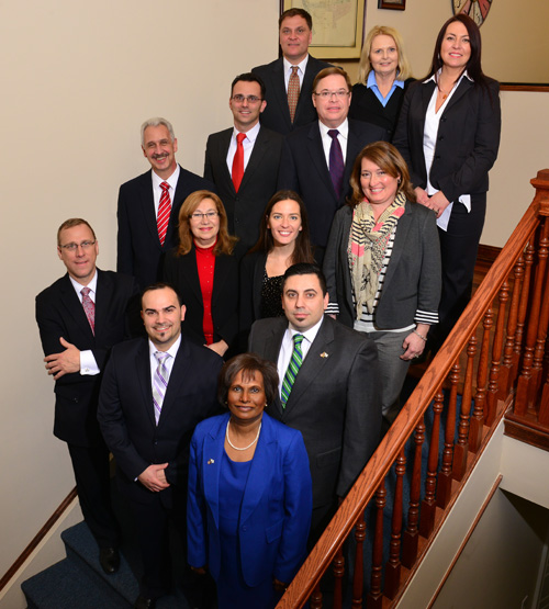 Top row, from l.: Bobby Ristovski, Carol Hughes and Dorota Chojnacki; next row, from l.: Michael Amoroso, Randy Wine, Middle Row: Jim Curroto, Amelia Pena, Farah Chaffin and Gina DeFalco; bottom row, from l.: Jan R. Kwapniewski Billy Pena, Bea Goldberg and Luis Pinto.