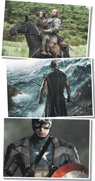 Photos courtesy Google Images TOP: “Game of Thrones”; MIDDLE: “Noah”; BOTTOM: “Captain America: The Winter Soldier.”