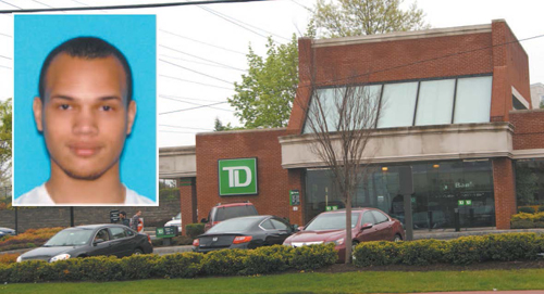by Karen Zautyk; inset photo courtesy North Arlington PD
Frankie R. Ortiz was apprehended near TD Bank on Ridge Road.