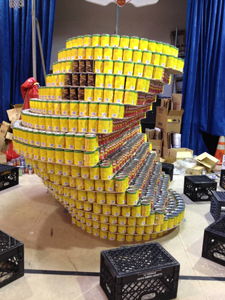 Top photos courtesy Melody LaRossa; Pac-Man Canstruction project, undertaken by Kearny High's Engineering Club, was displayed at Salvation Army of Greater Kearny.