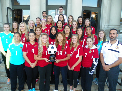 Photos by Jim Hague The Kearny girls’ soccer team won the Hudson County Tournament for the sixth straight time. Front row, from l., are Amanda DeSousa, Eliza Rodrigues, Amanda Eustice, Barbara Paiva, Taylor Munroe, Kathleen Dos Reis and head coach Vin Almeida. Second row, from l. are Megan McClelland, Dana Green, Nicole Sanchez, Salma Bouzidi, Ryelle Seda, Breanna Costa, Isabel Fernandez and Laura Vilar. Third row, from l., are Sydney Viscuso, Sydney Pace, Natasha Magee, Amber Crispin, Merrin Keim and Rachel Nieto. Back row, from l., are Cindy Guzman, Lily Durning, Victoria Van Riper, Brianna Rodriguez and Nawal Farih