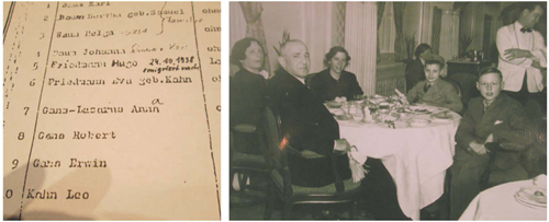 Document/photo courtesy Erwin Ganz At l., Gestapo registry of Jewish families, including Ganz, which he acquired from a Nazi historian on a return visit to Germany 50 years later. At r., Ganz as a boy, sitting between his mother and brother.